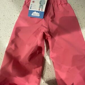 Toddler 1T new Kids Fleece Lined Rain Pants Watermelon Pink